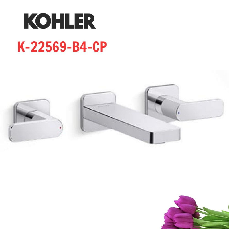 Vòi Chậu Lavabo Kohler K-22569-B4-CP Nóng Lạnh gắn tường