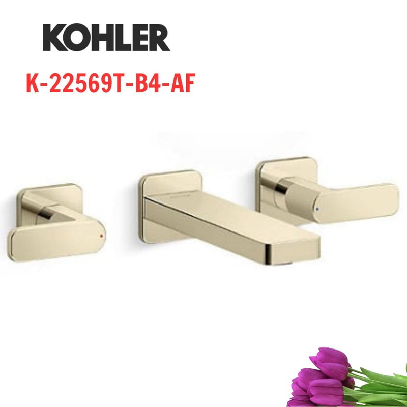 Vòi Chậu Lavabo Kohler K-22569T-B4-AF Nóng Lạnh gắn tường