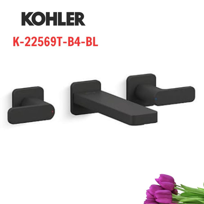 Vòi Chậu Lavabo Kohler K-22569T-B4-BL Nóng Lạnh gắn tường