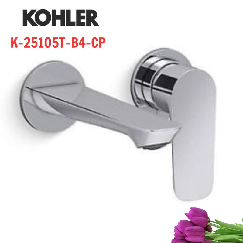 Vòi Chậu Lavabo Kohler K-25105T-B4-CP Nóng Lạnh gắn tường