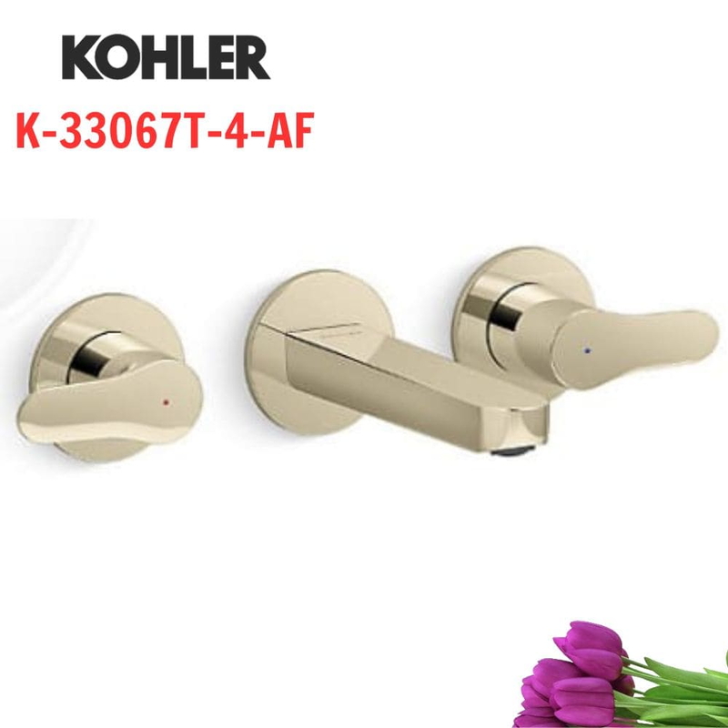 Vòi Chậu Lavabo Kohler K-33067T-4-AF Nóng Lạnh gắn tường
