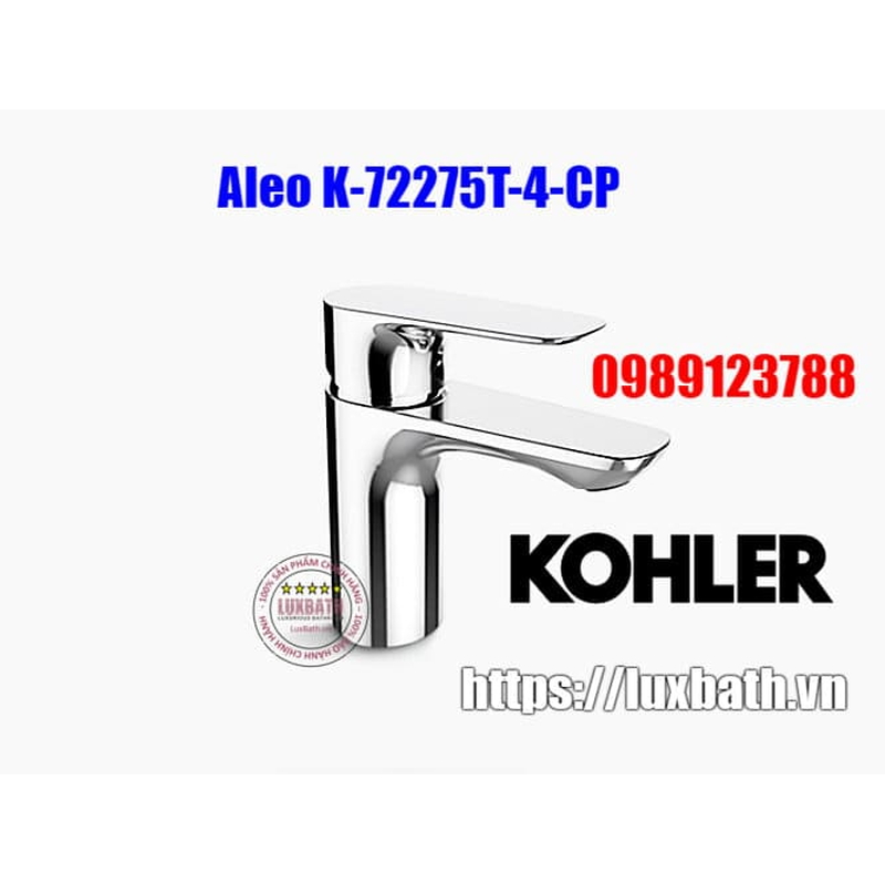Vòi Chậu Lavabo Kohler K-72275T-4-CP Nóng Lạnh 1 lỗ