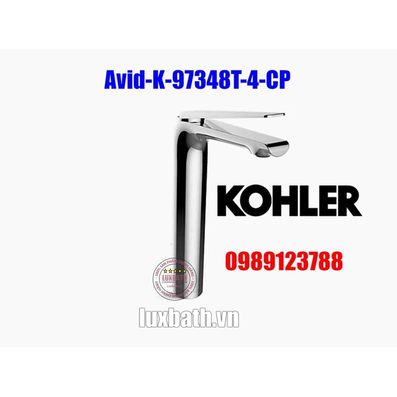 Vòi Chậu Lavabo Kohler K-97348T-4-CP Nóng Lạnh 1 lỗ
