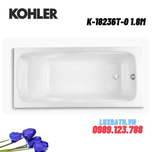 Bồn tắm Kohler K-18236T-0 gang tráng men