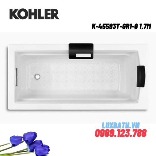 Bồn tắm Kohler K-45593T-GR1-0 gang tráng men