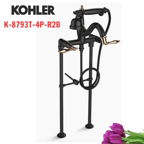 Vòi bồn tắm đặt sàn Kohler K-8793T-4P-R2B Purist