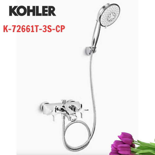 Vòi bồn tắm Kohler K-72661T-3S-CP Memoirs gắn tường