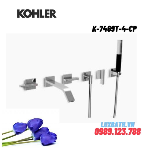 Vòi bồn tắm Kohler K-7469T-4-CP LOURE gắn tường