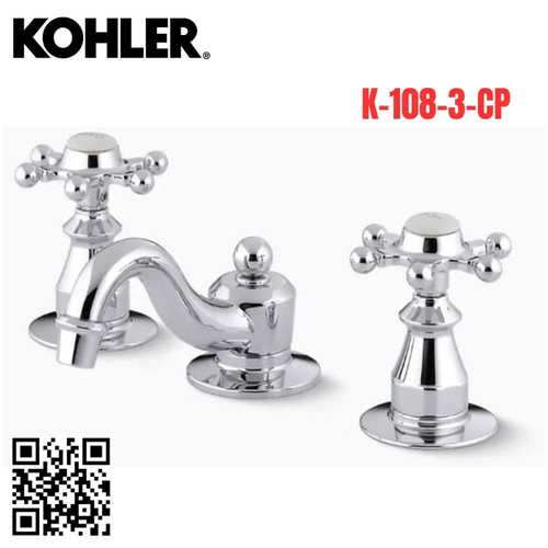 Vòi Chậu Lavabo Kohler K-108-3-CP Nóng Lạnh 3 lỗ