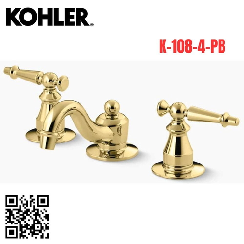 Vòi Chậu Lavabo Kohler K-108-4-PB Nóng Lạnh 3 lỗ