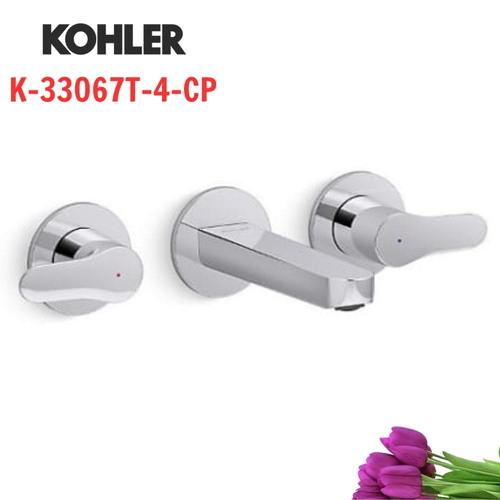 Vòi Chậu Lavabo Kohler K-33067T-4-CP Nóng Lạnh gắn tường