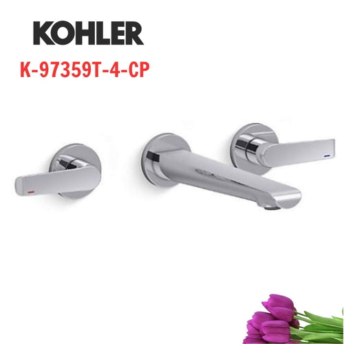 Vòi Chậu Lavabo Kohler K-97359T-4-CP Nóng Lạnh gắn tường