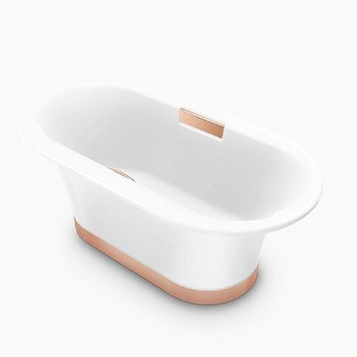 Bồn tắm đặt sàn Kohler K-20379T-GR-0 Volute gang tráng men
