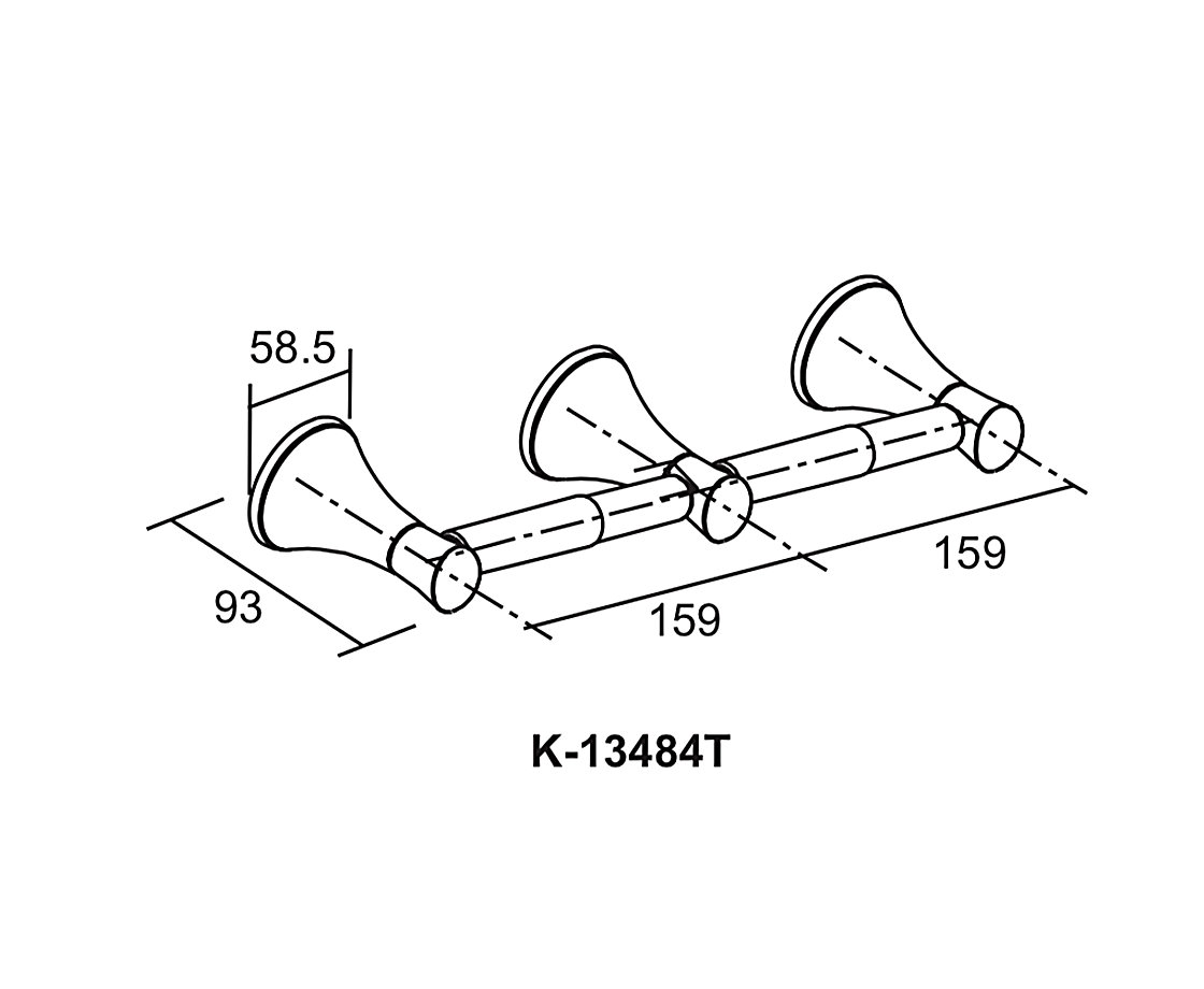 Bản vẽ kỹ thuật lô giấy Kohler K-13484T-CP