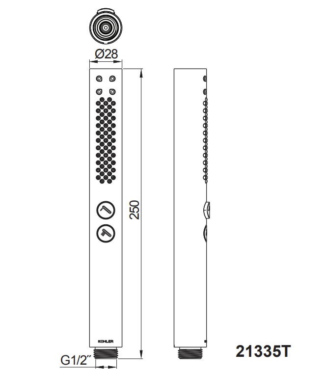 Bản vẽ kỹ thuật tham khảo dòng Kohler K-21335T-BL