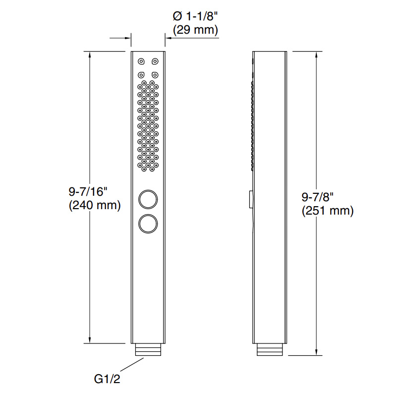 Bản vẽ kỹ thuật vòi sen cầm tay Kohler K-21336T-BL