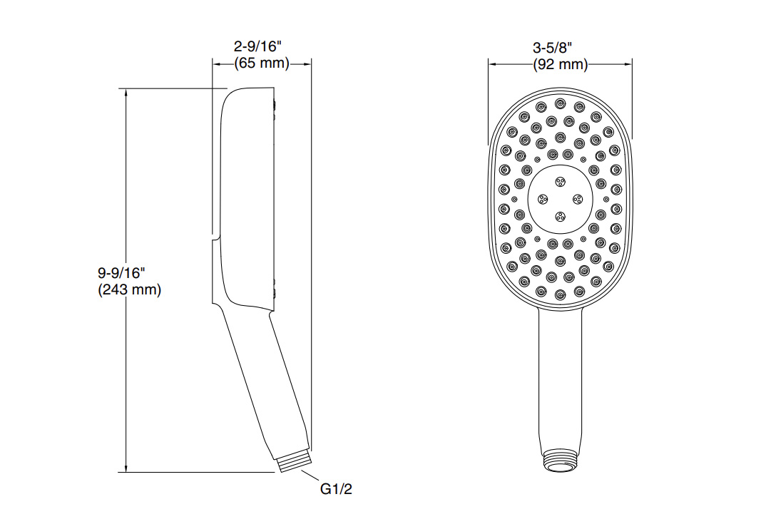 Bản vẽ kỹ thuật vòi sen cầm tay Kohler K-26284T-CP