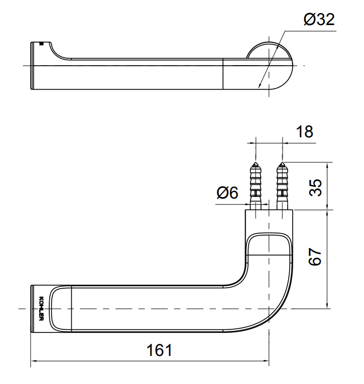 Bản vẽ kỹ thuật lô giấy Kohler K-45402T-CP