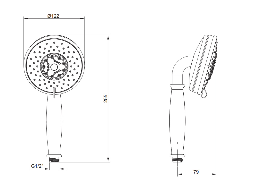 Bản vẽ kỹ thuật vòi sen cầm tay Kohler K-45973T-2MB