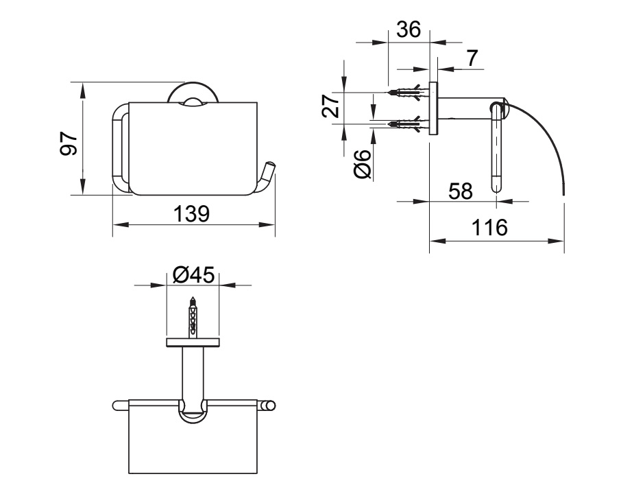 Bản vẽ kỹ thuật lô giấy Kohler K-97901T-CP