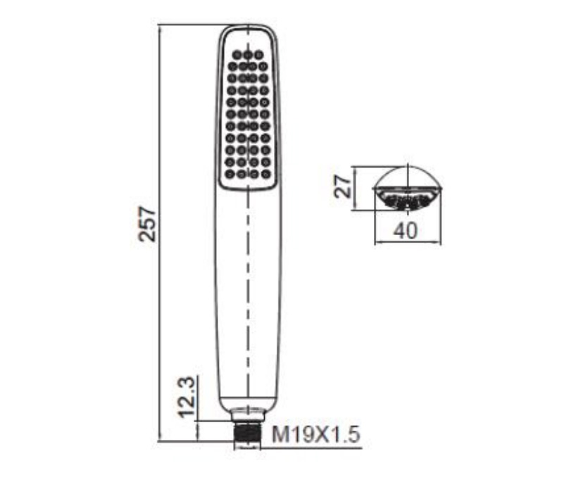 Bản vẽ kỹ thuật vòi sen cầm tay Kohler K-37270T-CP