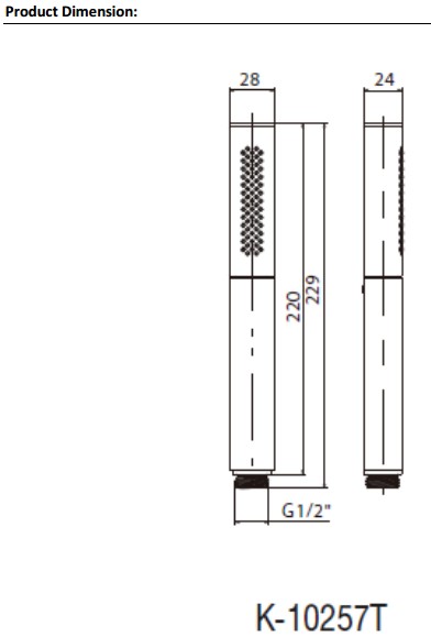 Tài liệu kỹ thuật tham khảo vòi sen cầm tay Kohler K-10257T-CP