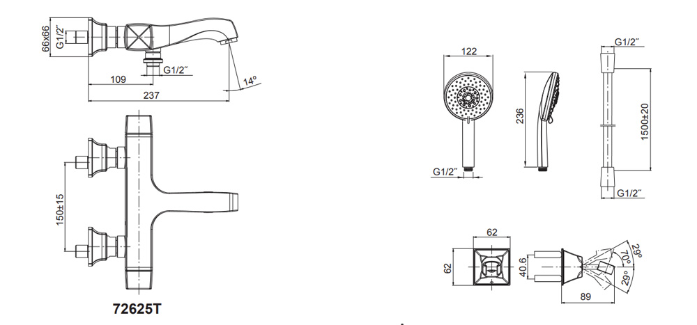 Bản vẽ kỹ thuật tham khảo Kohler K-72625T-9-CP