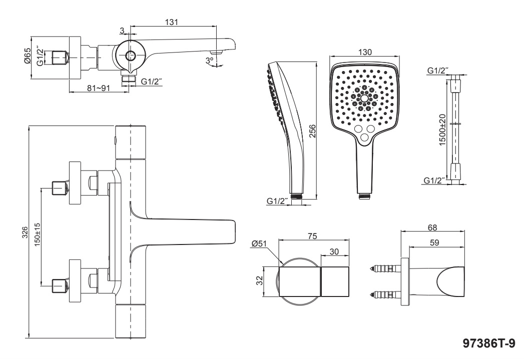Bản vẽ kỹ thuật tham khảo Kohler K-97386T-9-CP
