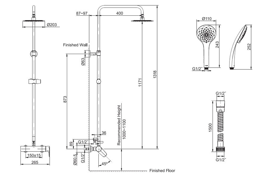 Bản vẽ kỹ thuật tham khảo Kohler K-97826T-4-CP