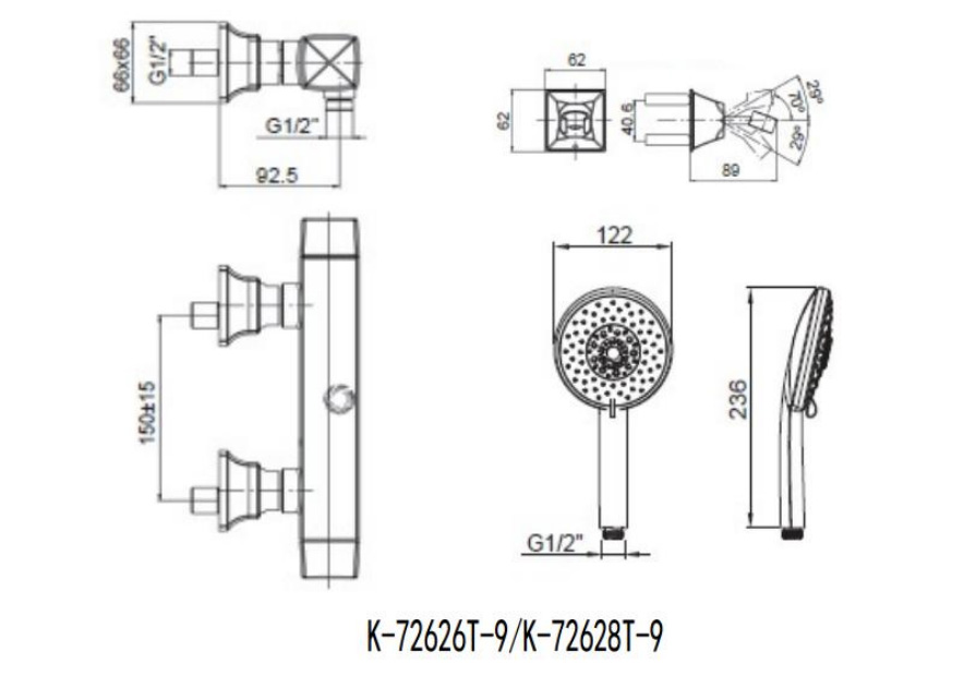Bản vẽ kỹ thuật tham khảo Kohler K-72628T-9-CP